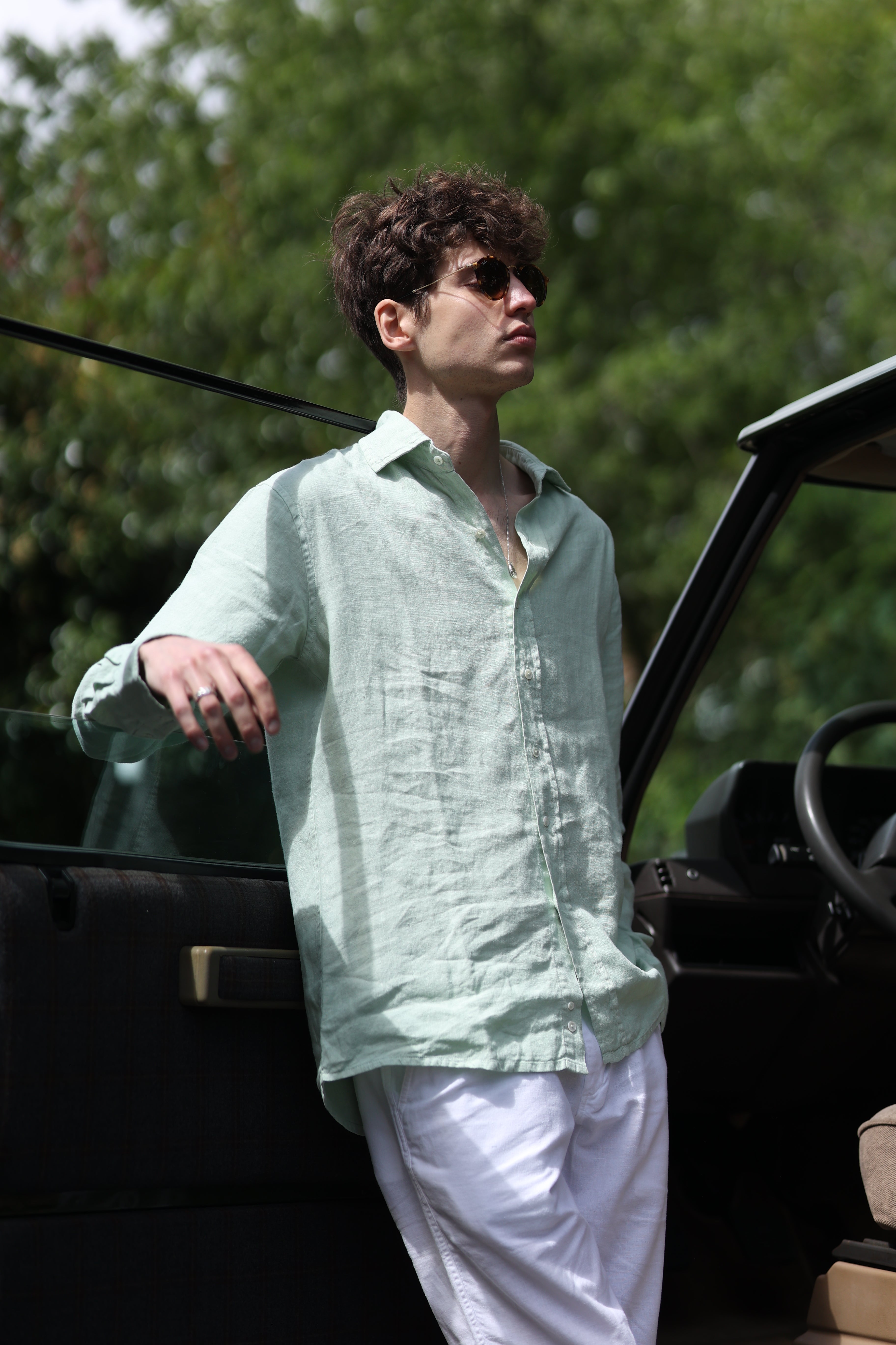 Sage Green Linen Shirt