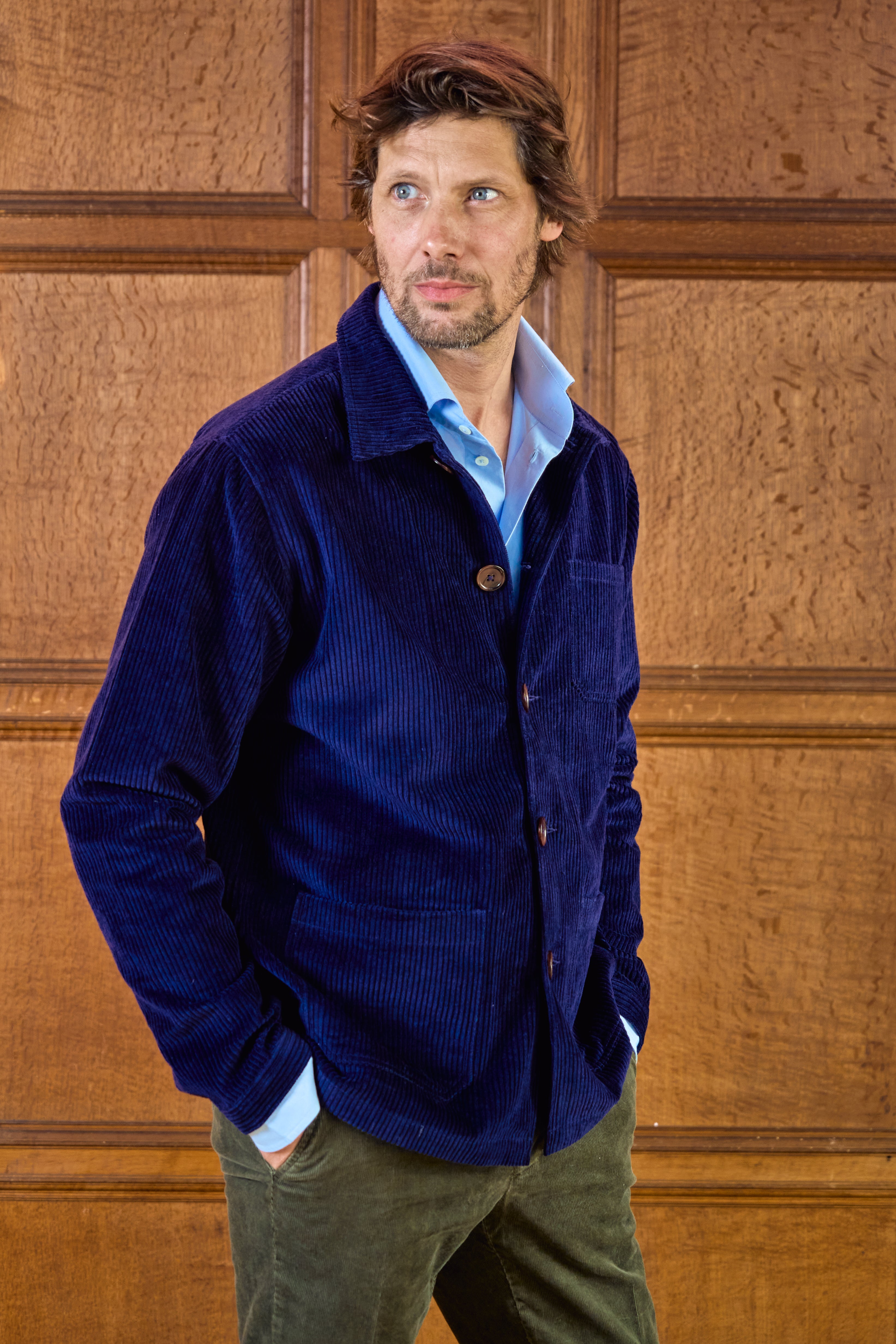 Men's Blue Cord Utility Jacket