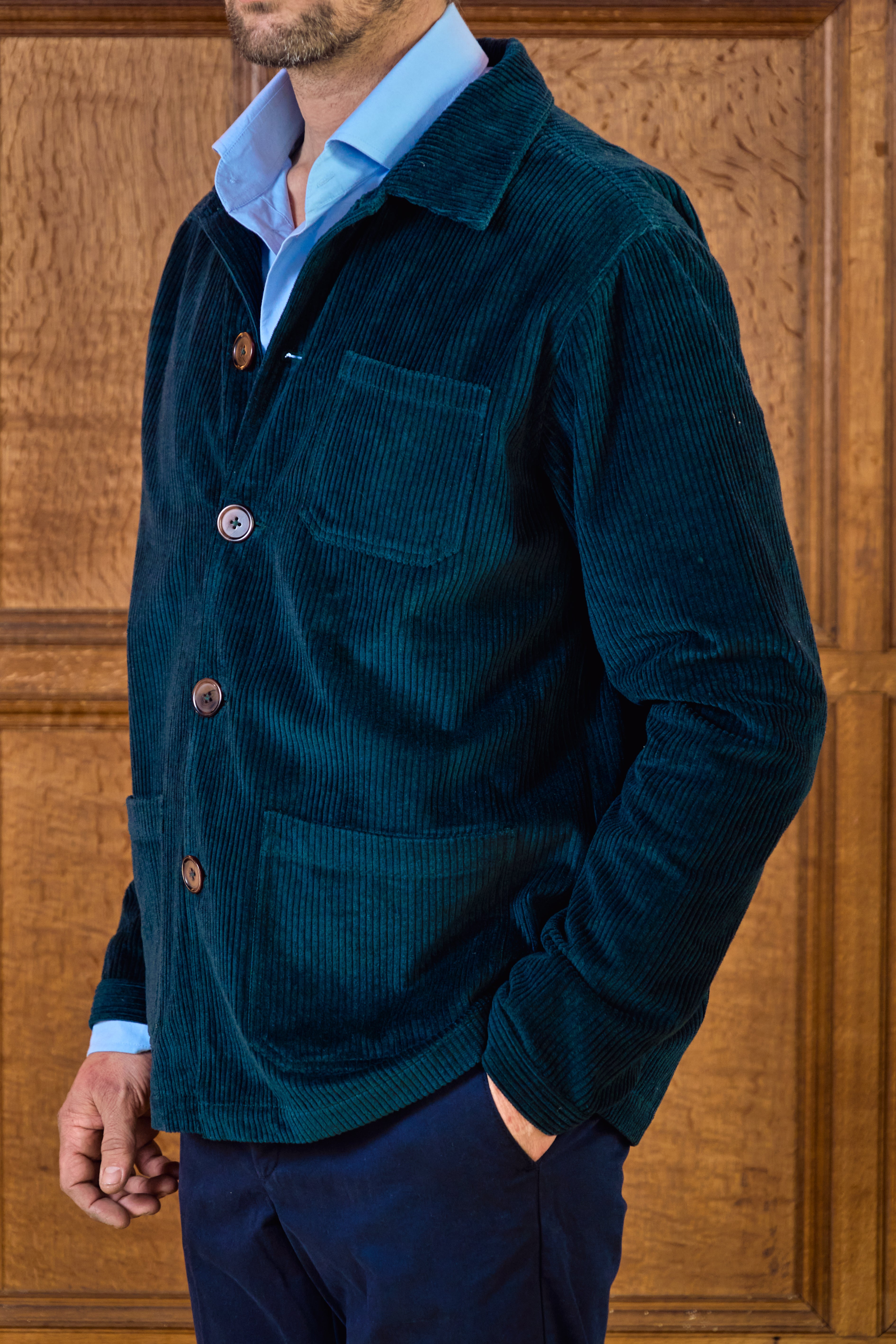 Men's Green Cord Utility Jacket