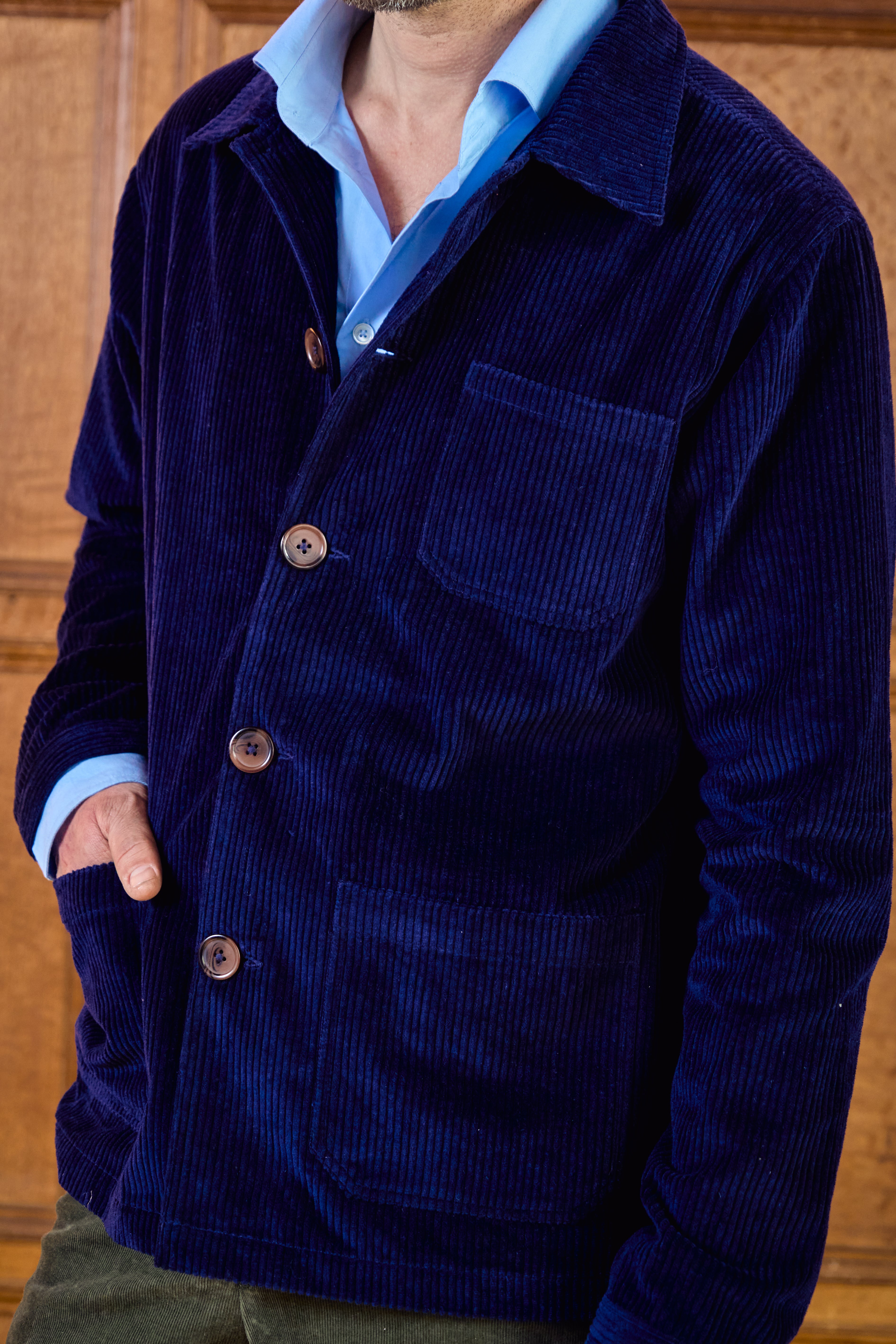 Men's Blue Cord Utility Jacket