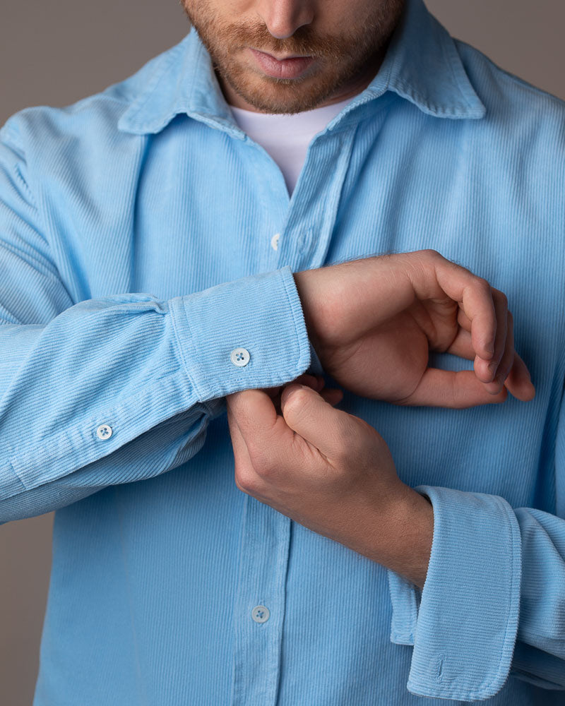 Buy Men's Cord Blue Shirts from Everett London UK online shop