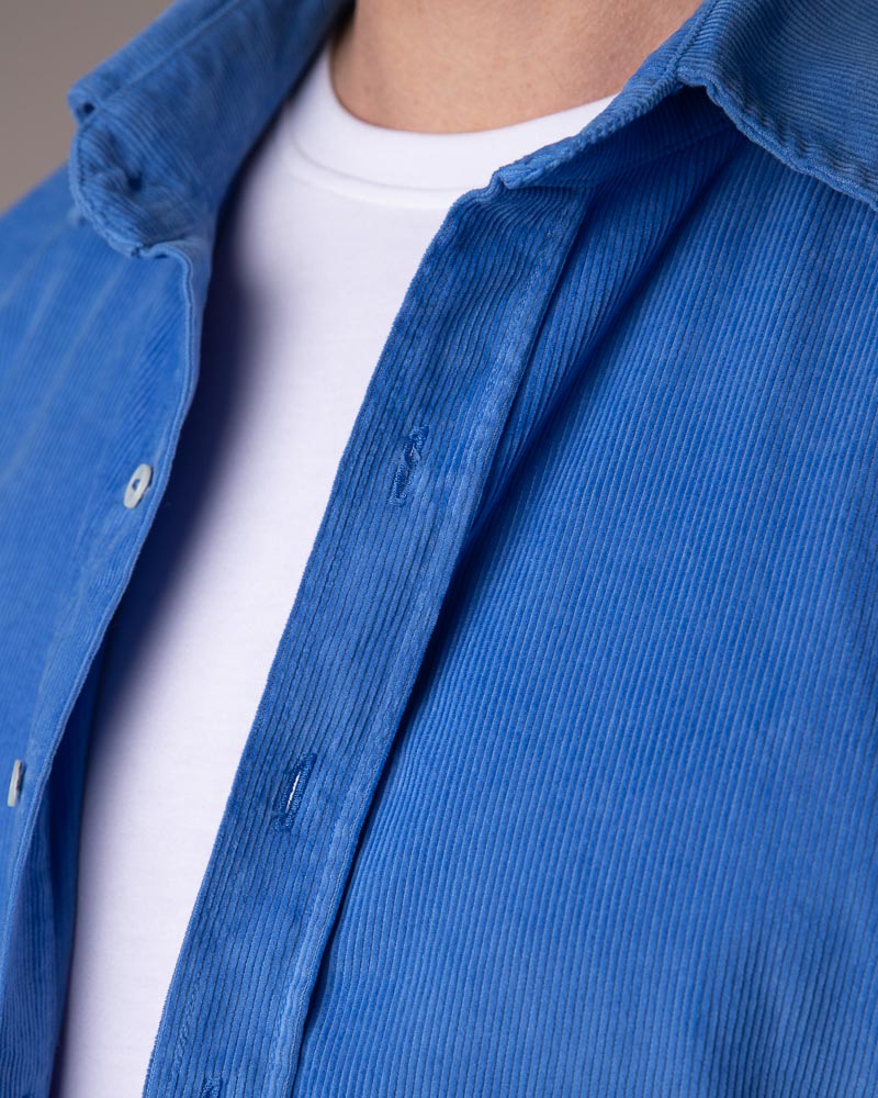 Cobalt Blue Regular Fit Corduroy Shirt