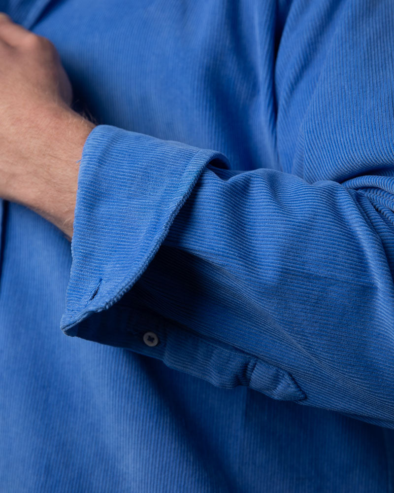 Cobalt Blue Regular Fit Corduroy Shirt